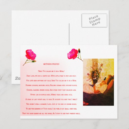 Een moeders liefdevol gebed briefkaart (Voorkant / Achterkant)