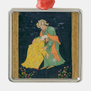 Een Moellah die naar een man gaat in een Iraanse j Metalen Ornament