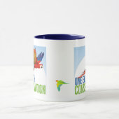 Eén mok blauwe binnenkant van de koffie van de Ear (Midden)