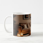 Een mok in de woonkamer onder een subtiel licht (Links)