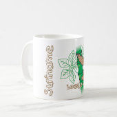 Een mok met een afbeelding van een luiaard erop (Voorkant links)