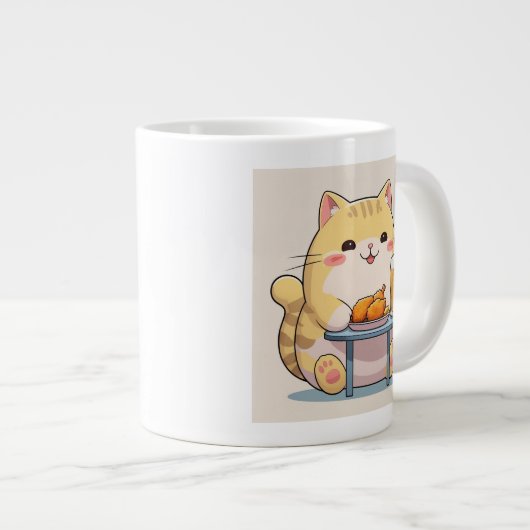 Een mok met een leuke kattenillustratie (Voorkant rechts)