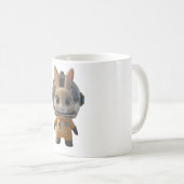 Een mok met een mysterieus konijn erop (Voorkant rechts)