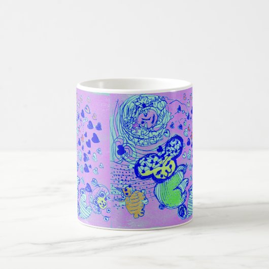 Een mok met leuke geïllustreerde personages (Center)