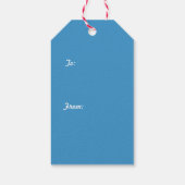 Een mok met vrolijk Kerstmis Cadeaulabel (Achterkant)