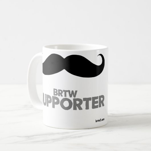 een mok ter ondersteuning van de brtw (Voorkant links)