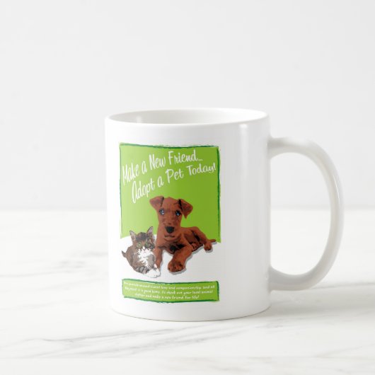 Een Mok voor gezelschapsdieren aannemen (Rechts)