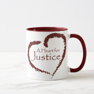 Een mok voor justitie 15 oz. (maroon ringer)