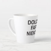 Een mok voor latte met letters (Linkerhoek)