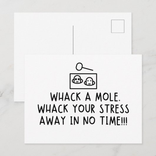 Een mol slaan. Je stress wordt snel weggejaagd. Feestdagenkaart (Voorkant / Achterkant)