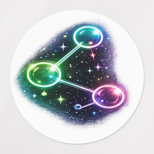 Een Molecule sticker. Labels (Design 2)