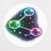 Een Molecule sticker. Labels (Design 1)