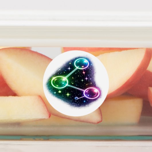 Een Molecule sticker. Labels (Aangebracht)