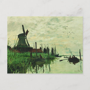 Een molen in Zandam 2 - Claude Monet - 1871 Briefkaart