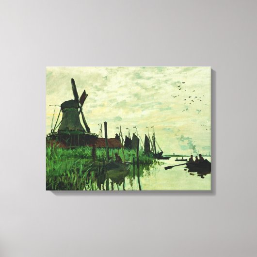 Een molen in Zandam 2 - Claude Monet - 1871 Canvas Afdruk (Voorkant)