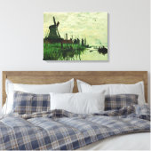 Een molen in Zandam 2 - Claude Monet - 1871 Canvas Afdruk (Insitu (Slaapkamer))