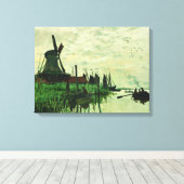 Een molen in Zandam 2 - Claude Monet - 1871 Canvas Afdruk (Insitu (Houten vloer))