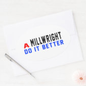 Een molenmaker doet het beter ovale sticker (Envelop)