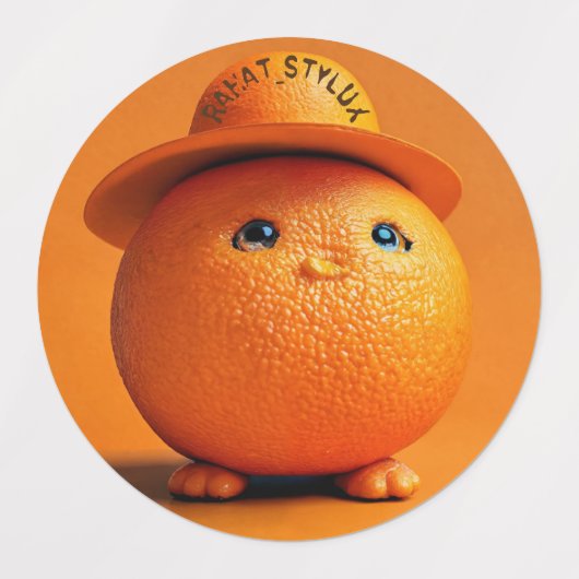 Een mollig Sinaasappel met Pet - Waterdichte Stick Labels (Design 1)