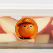 Een mollig Sinaasappel met Pet - Waterdichte Stick Labels (Aangebracht)