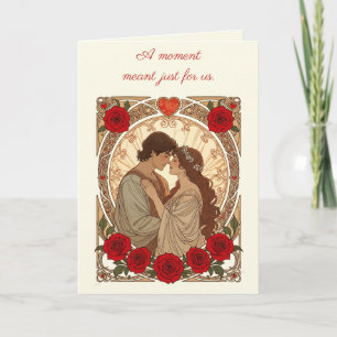 Een Moment Alleen Voor Ons Romantische Art Nouveau Kaart