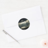 een moment gecreëerd ronde sticker (Envelop)