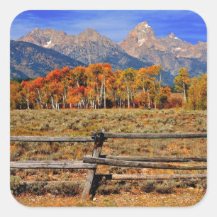 Een moment in Wyoming in het najaar Vierkante Sticker