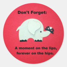 Een moment op de lippen, voor altijd op de heupen.