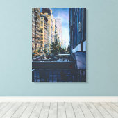 Een moment stilte in de stadsgrenzen canvas afdruk (Insitu (Houten vloer))