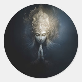 Een Moment van Genade | Meditatie Kunst Ronde Sticker