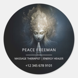 Een Moment van Genade | Meditatiekunst Ronde Sticker