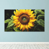 Een moment van gouden zonnebloem digitale illustra canvas afdruk (Insitu (Houten vloer))