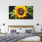 Een moment van gouden zonnebloem digitale illustra canvas afdruk (Insitu (Slaapkamer))