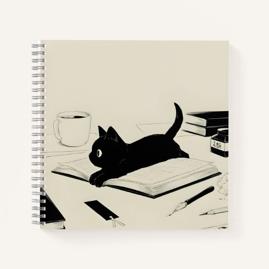 Een moment van inkt en whiskers notitieboek (Voorkant)