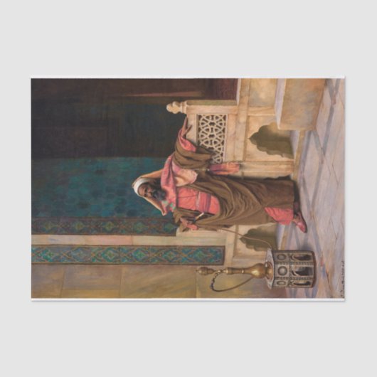 Een moment van rust, 1906 door Ludwig Deutsch Tissuepapier (Voorkant)