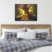 Een moment van verlichting: Meditatie van Boeddha Canvas Afdruk (Insitu (Slaapkamer))
