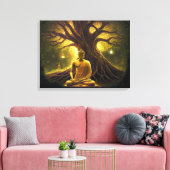 Een moment van verlichting: Meditatie van Boeddha Canvas Afdruk (Insitu (Woonkamer))