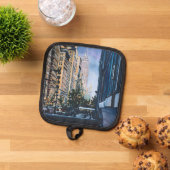 Een momentverschuiving in de stadsgrenzen pannenlap (Top down)