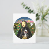 Een Mona Lisa Kerst - Berner MD Puppy Feestdagenkaart (Staand voorkant)