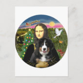 Een Mona Lisa Kerst - Berner MD Puppy Feestdagenkaart (Voorkant)
