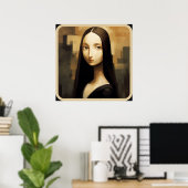Een Mona Lisa opnieuw bedacht, een klassieker maar Poster (Thuiskantoor)