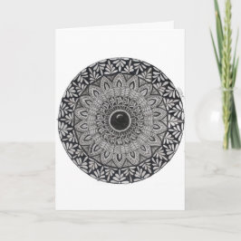 Een monochrome mandala kunst wenskaart kaart