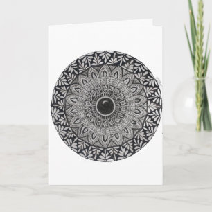 Een monochrome mandala kunst wenskaart kaart