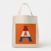 Een monogram bedekt met NLD-vlag op of gtcnt Tote Bag (Achterkant)