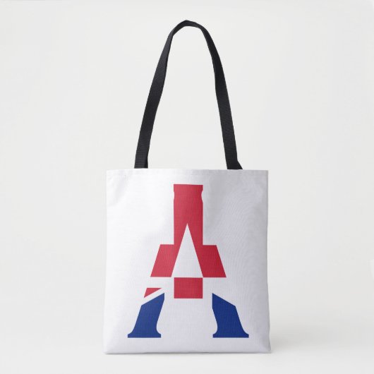 Een monogram bedekt met Union Jack Flag stint Tote Bag (Voorkant)