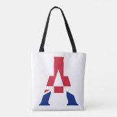 Een monogram bedekt met Union Jack Flag stint Tote Bag (Achterkant)