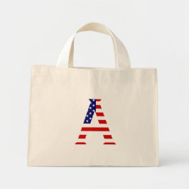 Een monogram bedekt met USA Flag tcnt Mini Tote Bag