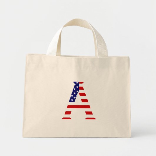 Een monogram bedekt met USA Flag tcnt Mini Tote Bag (Voorkant)