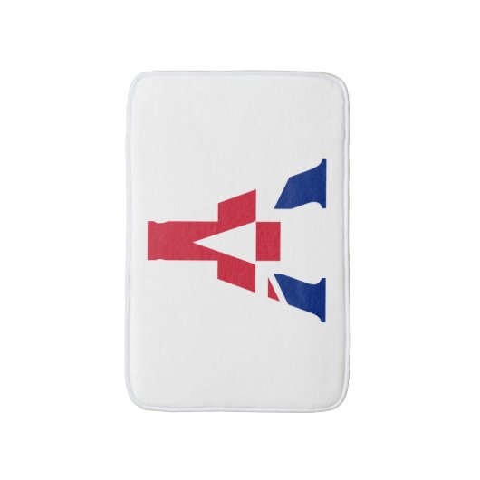 Een monogram bedekt op Union Jack Flag bmt Badmat (Voorkant Verticaal)