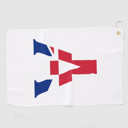 Een monogram bedekt op Union Jack Flag gtcnt Golfhanddoek (Horizontaal)